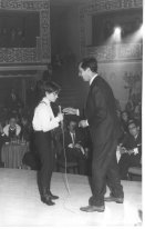 Famous  Spanish torero Dominguin, dances on stage with Rita